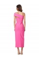 Outlet One Shoulder Neckline Short Midi Length Crepe Cocktail Prom Dress / Homecoming Dress