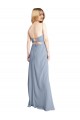 Outlet Straight Neckline Crepe Slip Prom Dress with Strappy Back