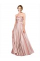Outlet Long Plated Strapless Sweetheat Stretch Satin Prom Dress