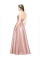 Outlet Long Plated Strapless Sweetheat Stretch Satin Prom Dress