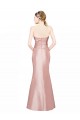Outlet Long Strapless Stretch Satin Prom Dress with Pleats and Low Back