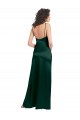 Outlet Long Slim Scoop Neck Stretch Satin Prom Dress with Open Back