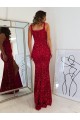 Outlet Square Neck Sleeveless Long Velvet Sequin Prom Dress with Slit