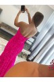 Outlet Strapless Sleeveless Long Sweep Train Velvet Sequin Prom Dress with Side Slit