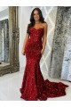 Outlet Sweetheart Sleeveless Long Court Train Velvet Sequin Prom Dress