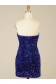 Outlet Short Sweetheart Velvet Sequin Prom Dress