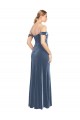 Outlet Draped Sleeves Wide Scoop Neck Off the Shoulder Velvet Prom Dress
