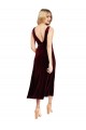 Outlet Daring Plunging V-Neckline Short Midi Length Velvet Cocktail Prom Dress / Homecoming Dress