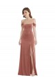 Outlet Off the Shoulder Flounce Sleeve Velvet Maxi Prom Dress & Pockets