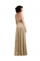 Outlet Square Neck Velvet Maxi Prom Dress with Front Slit & Pockets