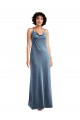 Outlet Cowl Neck Velvet Maxi Slip Prom Dress