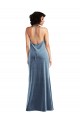 Outlet Cowl Neck Velvet Maxi Slip Prom Dress
