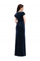 Outlet Flutter Sleeve Wrap Bodice Velvet Maxi Prom Dress with Pockets