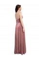 Outlet Low Scoop Back Long V-Neck Velvet Slip Prom Dress