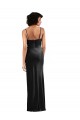 Outlet Modern Floor-Length Velvet Prom Dress with Cowl Neck and Spaghetti Straps