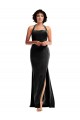 Outlet Empire Waist Stretch Velvet Prom Dress with Halter Strap