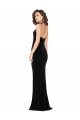 Outlet Halter Neck Wide Straps Long Velvet Prom Dress with Side Split